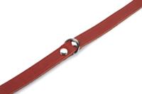 Lederen honden halsband rood - 52 cm x 20 mm - thumbnail
