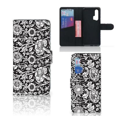 Honor 20 Pro Hoesje Black Flowers Honor 20 Pro Hoesje Black Flowers