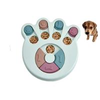 Huisdier speelgoed hond voedsel draaitafel eten puzzel anti-Smashing hond Bowl leveringen stijl: voetafdruk stijl (blauw) - thumbnail