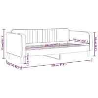 Slaapbank 100x200 cm fluweel zwart - thumbnail