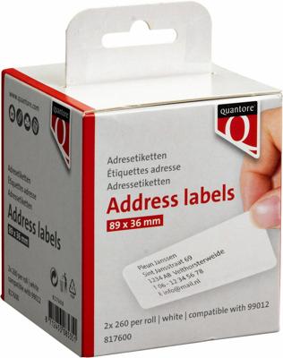 Label etiket quantore 99012 36x89mm adres wt Label etiket quantore 99012 36x89mm adres wt