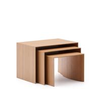 Kave Home Bijzettafel 'Litto' Eiken, Set van 3 stuks, kleur Naturel - thumbnail