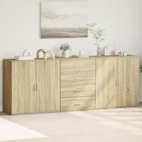 Dressoirs 3 st bewerkt hout sonoma eiken - thumbnail