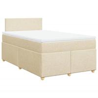 Boxspring met matras stof crèmekleurig 120x200 cm - thumbnail