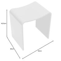 Wiesbaden Solid surface kruk 40 x 30 x 42,5 cm mat wit - thumbnail