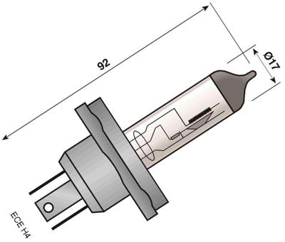 SPAHN koplamp headlight bulb 6v 60/55w p45t