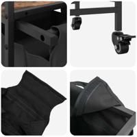 Wasmand 3 vakken met planken gerookt eikenkleurig - thumbnail