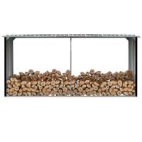 Haardhoutschuur 330x92x153 cm gegalvaniseerd staal antraciet - thumbnail