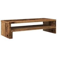 Monitorstandaard 54x22x15 cm bewerkt hout oud houtkleurig - thumbnail