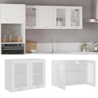 Bovenkast Lyon 80x31x60 cm bewerkt hout wit - thumbnail