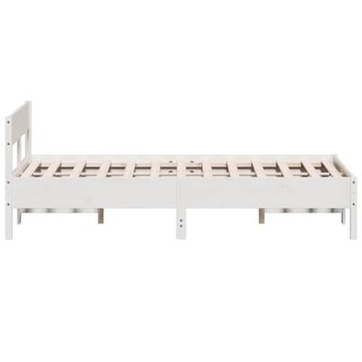 Bedframe met hoofdbord massief grenenhout wit 160x200 cm Bedframe met hoofdbord massief grenenhout wit 160x200 cm