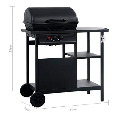 VidaXL Gasbarbecue met 3-laags zijtafel zwart