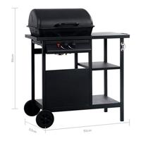 Gasbarbecue met 3-laags zijtafel zwart - thumbnail