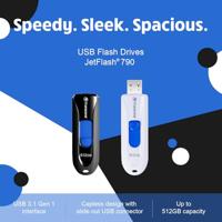 Transcend JetFlash® 790 USB-stick 32 GB Wit, Blauw TS32GJF790W USB-C 3.1 Gen 1 - thumbnail
