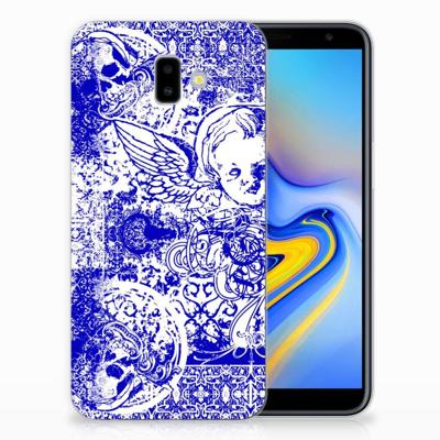 Silicone Back Case Samsung Galaxy J6 Plus (2018) Angel Skull Blauw Silicone Back Case Samsung Galaxy J6 Plus (2018) Angel Skull Blauw
