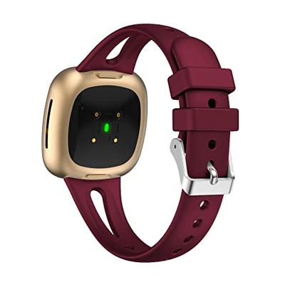 Fitbit Versa 3 & 4 / Sense 1 & 2 - Sportbandje druppel design - Large - Bordeaux