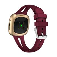Fitbit Versa 3 & 4 / Sense 1 & 2 - Sportbandje druppel design - Small - Bordeaux - thumbnail