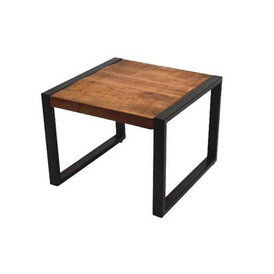 Livingfurn Bijzettafel Strong Mangohout en staal, 60 x 60cm - Bruin - Vierkant Livingfurn Bijzettafel Strong Mangohout en staal, 60 x 60cm - Bruin - Vierkant