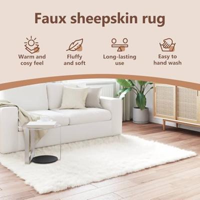 VidaXL Nep schapenvacht tapijt tafalla wit 120 x 170 cm polyester