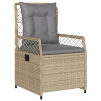 Tuinstoelen 2 st verstelbaar poly rattan beige - thumbnail