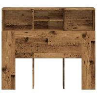 Hoofdbordkast 120x19x103,5 cm bewerkt hout oud houtkleurig - thumbnail