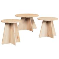 Salontafel 3 pcs Naturel 49 x 49 x 30 cm Massief grenenhout - thumbnail
