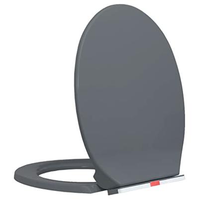 VidaXL Toiletbril soft-close en quick-release ovaal grijs VidaXL Toiletbril soft-close en quick-release ovaal grijs