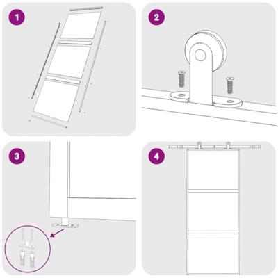 Schuifdeur 90x205 cm mat ESG-glas en aluminium goudkleurig