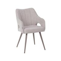 LABEL51 Eetkamerstoel Stan - Naturel - Elite - Taupe Metalen Frame - thumbnail