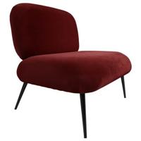 Leitmotiv Fauteuil Puffed 81 X 68 Cm Fluweel Rood/bruin - thumbnail