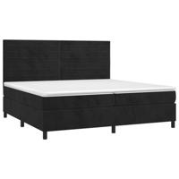 Boxspring met matras en LED fluweel zwart 200x200 cm - thumbnail