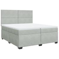 Boxspring met matras fluweel lichtgrijs 200x200 cm - thumbnail