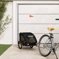 VidaXL Hondenfietstrailer oxford stof en ijzer zwart - thumbnail