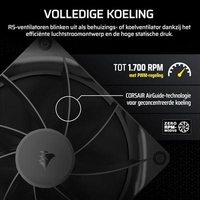 Corsair CO-9050190-WW PC-ventilator Zwart (b x h x d) 140 x 25 x 140 mm