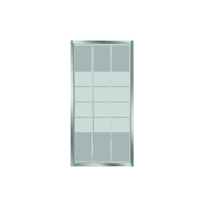 Nisdeur VM Go Avis 80x185cm Schuifdeur 4mm Veiligheidsglas Met Stroken Chroom Nisdeur VM Go Avis 80x185cm Schuifdeur 4mm Veiligheidsglas Met Stroken Chroom