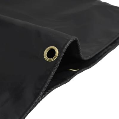 5-delige Tuinset poly rattan en gehard glas zwart