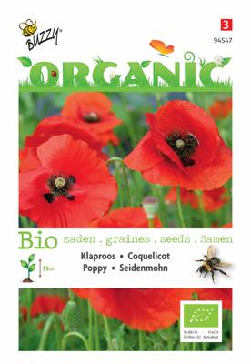 Zaden Organic Papaver Klaproos Rood (BIO) Buzzy - Buzzy