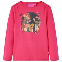 VidaXL Kindershirt met lange mouwen 128 felroze - thumbnail