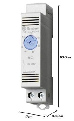 Finder Thermostaat voor schakelkastverwarming 7T.81.0.000.2303 250 V/AC 1x NO (l x b x h) 88.8 x 17.5 x 47.8 mm 1 stuk(s)