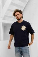 Project X Paris Embroidered Flower T-Shirt Heren Donkerblauw - Maat XS - Kleur: Donkerblauw | Soccerfanshop - thumbnail