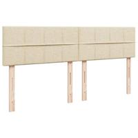 Boxspring met matras stof crèmekleurig 200x200 cm - thumbnail