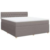 vidaXL Boxspring met matras stof taupe 180x200 cm - thumbnail