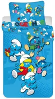 Smurfen dekbedovertrek katoen 140 x 200 cm 63x63cm - thumbnail