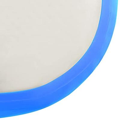 Gymnastiekmat met pomp opblaasbaar 400x100x15 cm PVC blauw - thumbnail