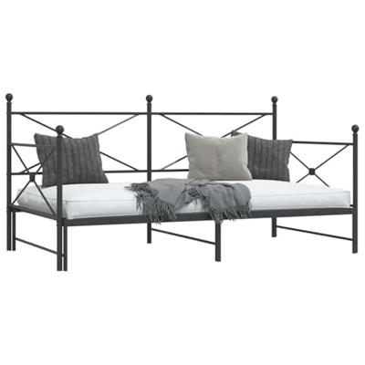 Slaapbank onderschuifbed zonder matras 100x200 cm staal zwart Slaapbank onderschuifbed zonder matras 100x200 cm staal zwart
