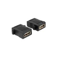 Delock 65509 HDMI Adapter [1x HDMI-bus - 1x HDMI-bus] Zwart Schroefbaar, Vergulde steekcontacten - thumbnail