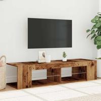Tv-meubel met LED 135x39x30 cm bewerkt hout oud hout - thumbnail