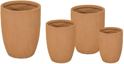 Mcollections Bloempot Nora Egg Hoog - Clayfibre - Ø28 x H38 - Camel