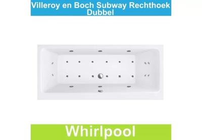 Ligbad Villeroy & Boch Subway 190x90 cm Balboa Whirlpool systeem Dubbel Villeroy en Boch