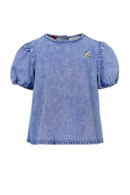 LOOXS Little Zomer jeans blouse meisjes - blauw